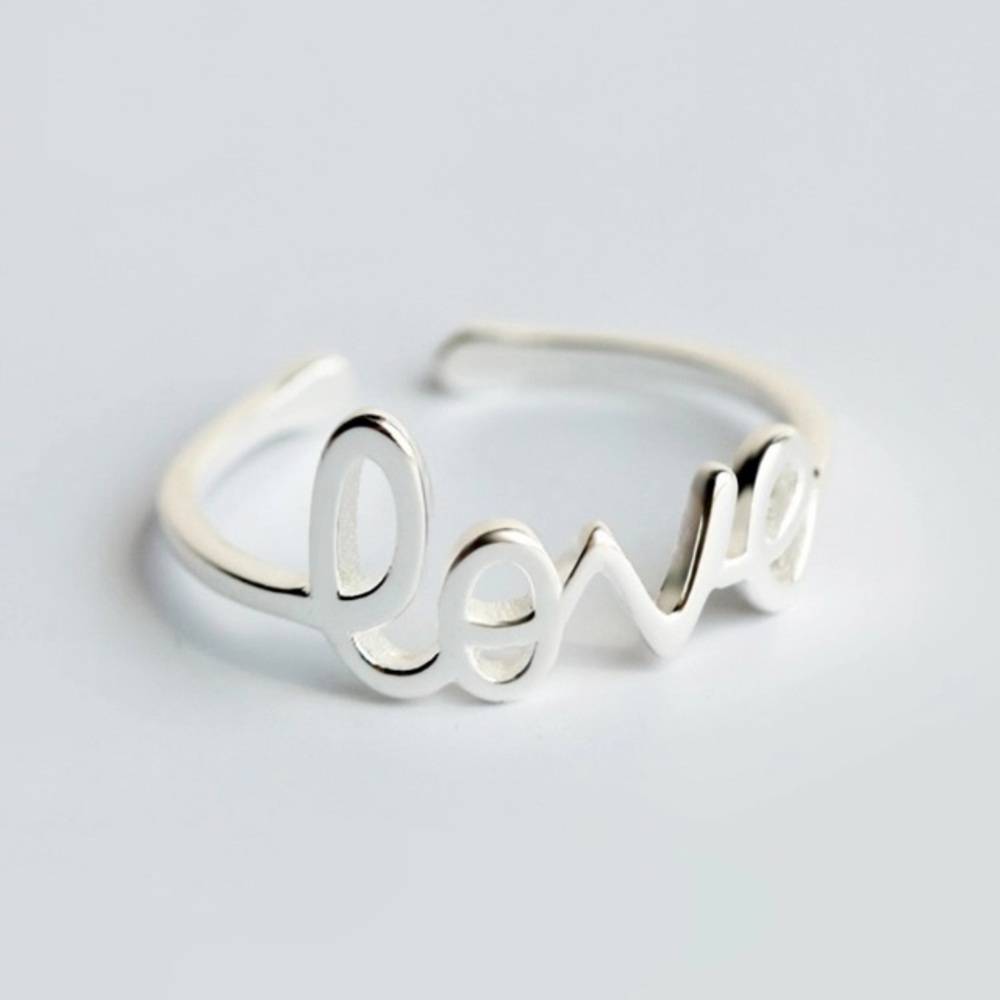 NEW!💙💎ADORABLE!💗LOVE💍RING💗925 STERLING SILVER - Picture 2 of 7